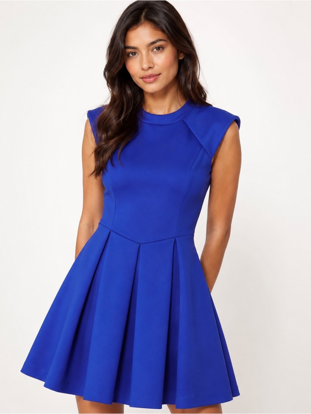 Ted Baker London Fit & Flare Dress Royal Blue Size 2 US 6 Cobalt Blue - Picture 1 of 7